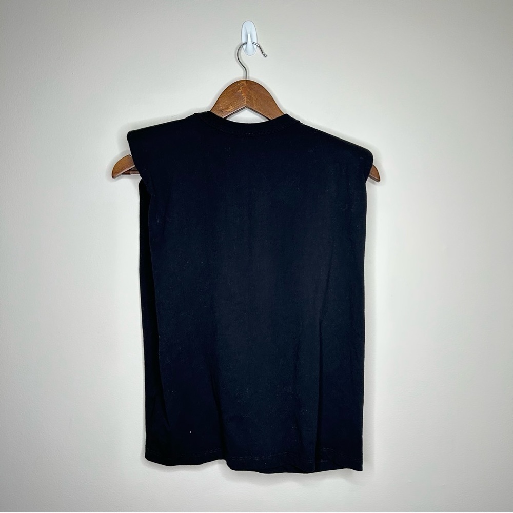 Design Lab Black Knit Sleeveless Aline Padded Shoulder Top XS - Picture 4 of 9